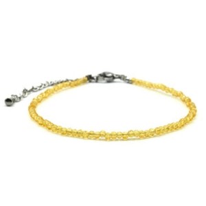 Браслет из граненых бусин мелких 2мм циркон цвет желтый, 17см (иск.)