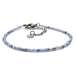 Браслет из танзанита шарик гр.2мм, 17см