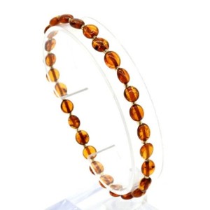 Браслет янтарный с бисером галтовка 6*8мм цвет светло-коньячный, 17см Браслет янтарный с бисером галтовка 6*8мм цвет светло-коньячный, 17см