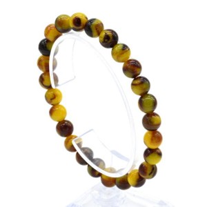 Браслет из янтаря шарик 8мм цвет шоколадно-медовый, 17см (иск.)