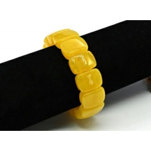 Браслет из янтаря прямоугольник 19*14мм цвет медовый, 18см (иск.)