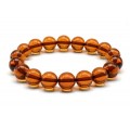 Браслет с шариками 12мм из янтаря цвет коньячный, 18см (иск.) Браслет с шариками 12мм из янтаря цвет коньячный, 18см (иск.)