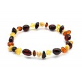 Браслет из янтаря галтовка ассорти, 17см