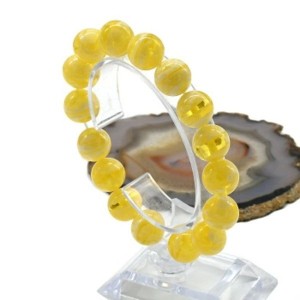 Браслет с шариками из янтаря 12мм цвет лимонно-молочный, 16см (иск.) Браслет с шариками из янтаря 12мм цвет лимонно-молочный, 16см (иск.)