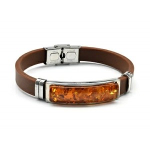 Браслет каучуковый с янтарной вставкой прямоугольник 12*42мм цвет медовый, 21см (иск.) Браслет каучуковый с янтарной вставкой прямоугольник 12*42мм цвет медовый, 21см (иск.)