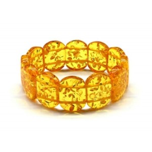 Браслет из янтаря овал 23*16мм цвет лимонный, 18см (иск.)