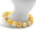 Браслет из шариков янтарных 12мм цвет лимонно-молочный, 18см (иск.) Браслет из шариков янтарных 12мм цвет лимонно-молочный, 18см (иск.)