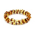 Браслет из янтаря на пружинке крошка цвет лимонный, коньячный, 17см