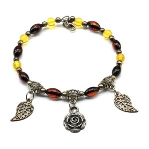 Браслет из янтаря с Кулонами цвет медовый, кофейный, 19см Браслет из янтаря с Кулонами цвет медовый, кофейный, 19см