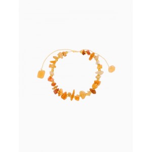 Браслет, длина 16 см, янтарный, золотой