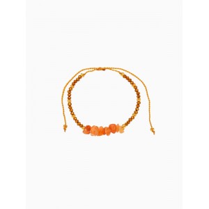 Браслет, длина 16 см, янтарный, золотой