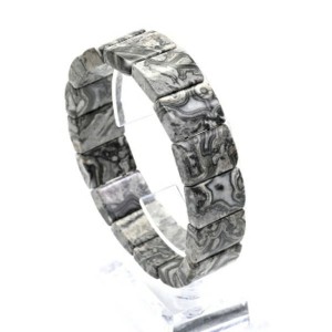 Браслет из яшмы серой прямоугольник 18*14мм, 19см, 55,8г