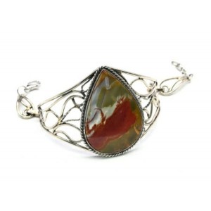 Браслет из яшмы "Пикассо", 19см.