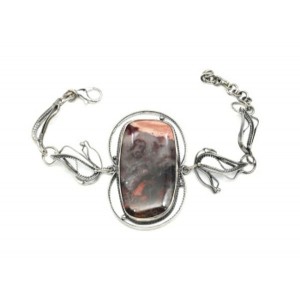 Браслет из яшмы уральской, 16,5 см.