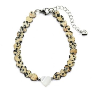 Браслет из яшмы перепелиной сердце 6*6мм, 17см Браслет из яшмы перепелиной сердце 6*6мм, 17см