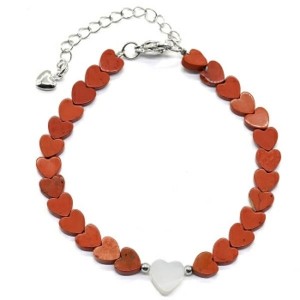 Браслет из яшмы красной сердце 6*6мм, 17см Браслет из яшмы красной сердце 6*6мм, 17см
