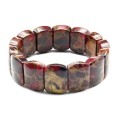Браслет женский из варисцита прямоугольник 20*15мм цвет вишневый, 17см (иск.)