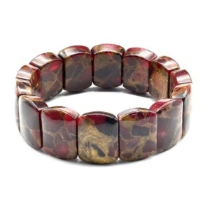 Браслет женский из варисцита прямоугольник 20*15мм цвет вишневый, 17см (иск.)