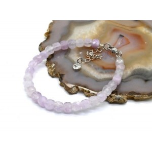 Браслет из кунцита кубик гр.5мм, 17,5см