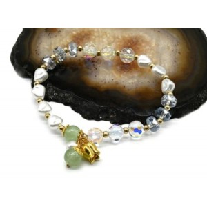 Браслет "Тюльпан", цвет зеленый, 17см (иск.)