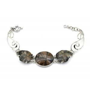 Браслет хиастолит, 19,5см