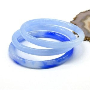 Браслет круглый из муранского стекла ширина 8мм цвет васильковый (иск.)