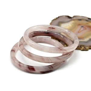 Браслет обруч из муранского стекла ширина 8мм цвет лилово-белый (иск.)