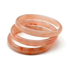 Браслет обруч из муранского стекла ширина 9мм цвет персиковый (иск.)