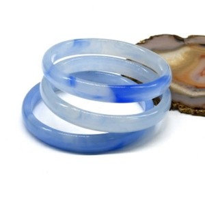 Браслет круглый из муранского стекла ширина 9мм цвет васильковый (иск.)