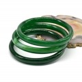 Браслет круглый из муранского стекла ширина 8мм цвет зеленый (иск.)