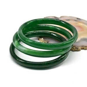 Браслет круглый из муранского стекла ширина 8мм цвет зеленый (иск.)