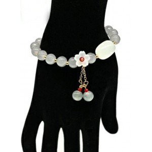 Браслет с подвеской "Цветок" цвет дымчатый, 17см (иск.)