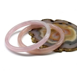 Браслет обруч из муранского стекла ширина 8мм цвет розовый (иск.)