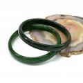 Браслет круглый из муранского стекла ширина 9мм цвет глубокий зеленый (иск.)