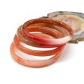 Браслет обруч из муранского стекла ширина 8мм цвет оранжевый (иск.)