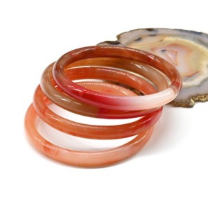 Браслет обруч из муранского стекла ширина 8мм цвет оранжевый (иск.)
