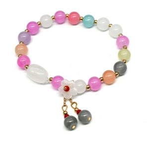 Браслет с подвеской "Цветок" цвет ассорти, 17см (иск.) Браслет с подвеской "Цветок" цвет ассорти, 17см (иск.)