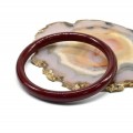 Браслет кольцо на руку из муранского стекла ширина 8мм цвет бургундское вино (иск.)