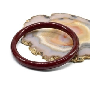 Браслет кольцо на руку из муранского стекла ширина 8мм цвет бургундское вино (иск.)