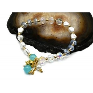 Браслет "Тюльпан", цвет голубой, 17см (иск.) Браслет "Тюльпан", цвет голубой, 17см (иск.)