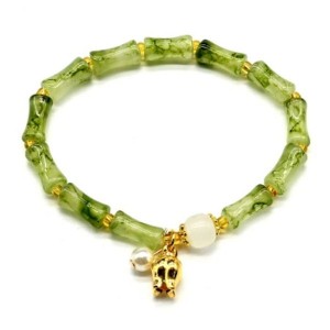 Браслет из полимера "Тюльпан" цвет оливковый, 17см (иск.)