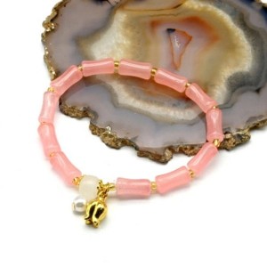 Браслет из полимера "Тюльпан" цвет розовый светлый, 17см (иск.)