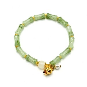 Браслет из полимера "Тюльпан" цвет зеленый светлый, 17см (иск.)