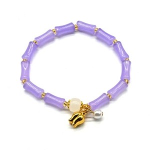 Браслет из полимера "Тюльпан" цвет сиреневый, 17см (иск.)