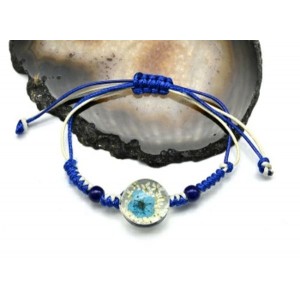 Браслет с муранским стеклом Цветок 18*18мм цвет синий (иск.) Браслет с муранским стеклом Цветок 18*18мм цвет синий (иск.)