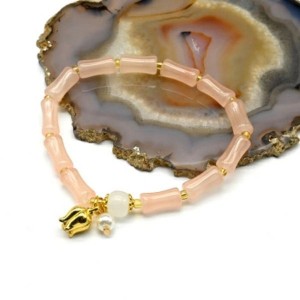 Браслет из полимера "Тюльпан" цвет персиковый, 17см (иск.)