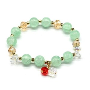 Браслет из полимера шарик 10мм цвет мятный (иск.)