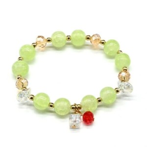 Браслет из полимера шарик 10мм цвет салатовый (иск.)