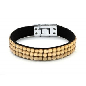 Широкий браслет на руку 12мм цвет шампань, 18см (иск.)