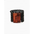 Браслет плетёный, 20×5 см, чёрный